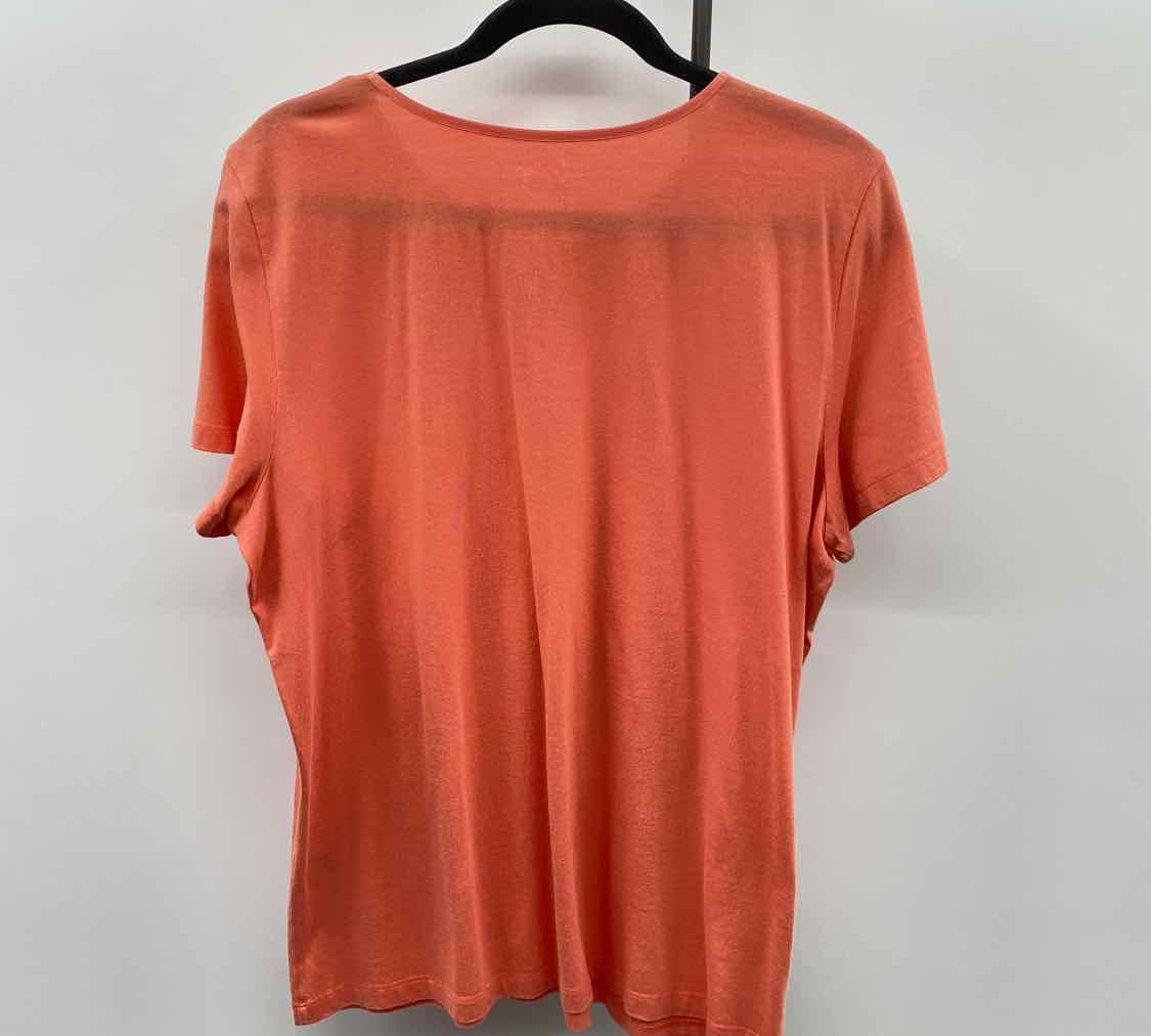 Christopher & Banks Women's Size XL Melon Solid Short Sleeve Shirt