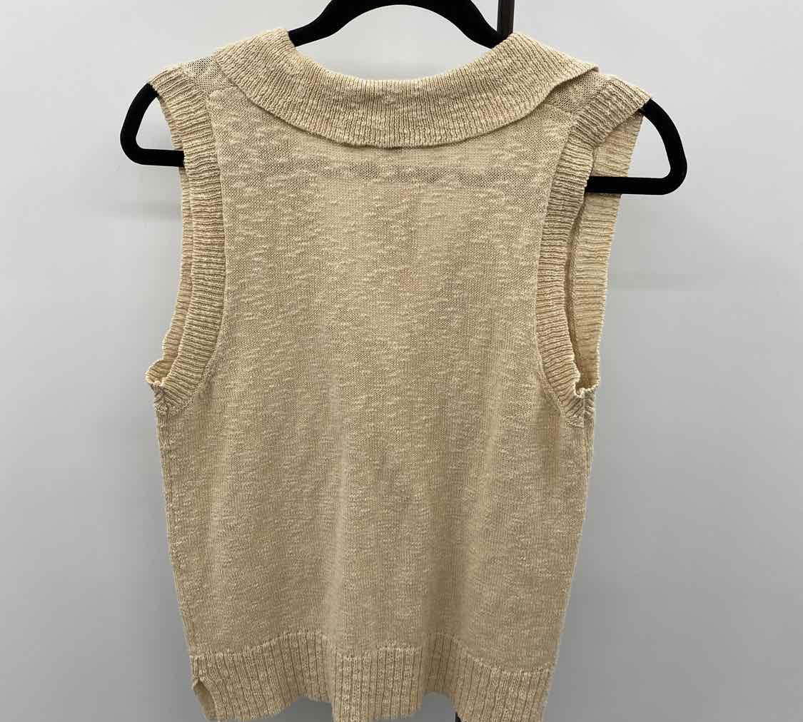 Jamison Women's Size S Beige Textured Sleeveless Shirt