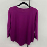 Cupio Women's Size XL Magenta Solid Long Sleeve Shirt