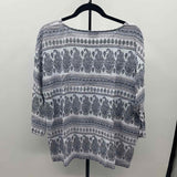 purejill Women's Size M Blue Floral Long Sleeve Shirt
