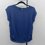 Balance Collection Women's Size M Blue Solid Short Sleeve Shirt
