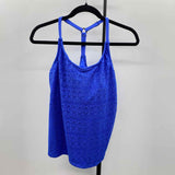 Island Escape Women's Size 6 Blue Textured Swimsuit - Separate