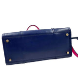 Bottom KATE SPADE Blue & Pink Leather ARBOUR HILL ELODIE Handled Tote Bag Purse w/Crossbody Strap