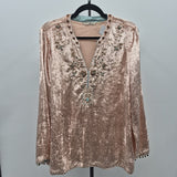 Soft Surroundings Women's Size XLP Peach Plush Long Sleeve Shirt