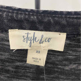 Style & Co. Women's Size XS Baby Blue Embroidered Long Sleeve Shirt
