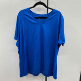 Lands End Women's Size 3X Royal Blue Solid Short Sleeve Shirt