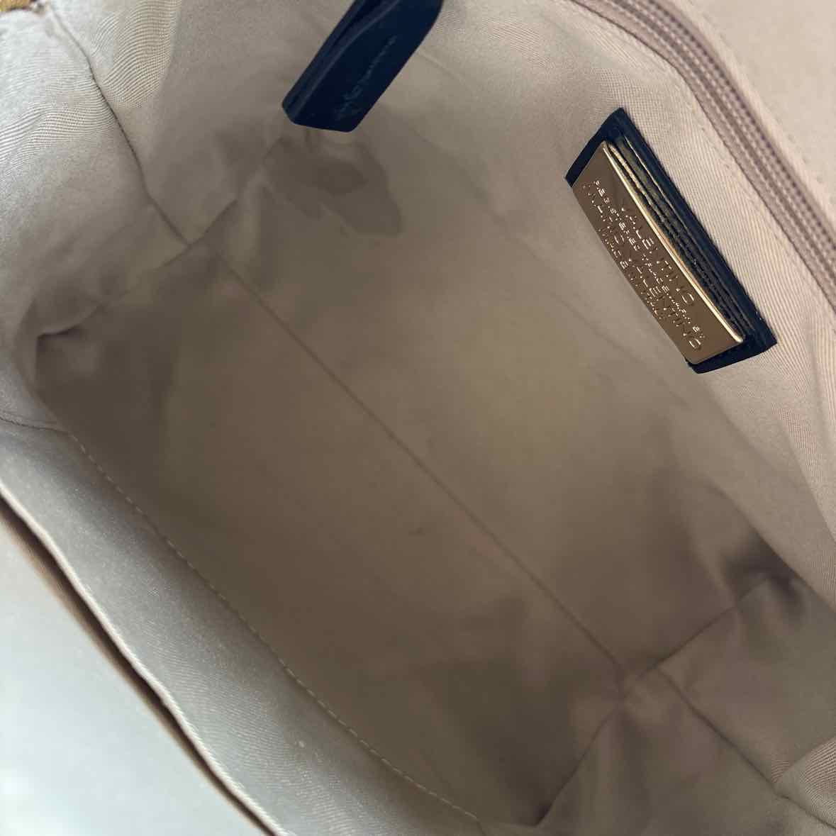 Interior VALENTINO by MARIO VALENTINO Black Logo Embossed Leather MINIMI Handled Purse w/Crossbody