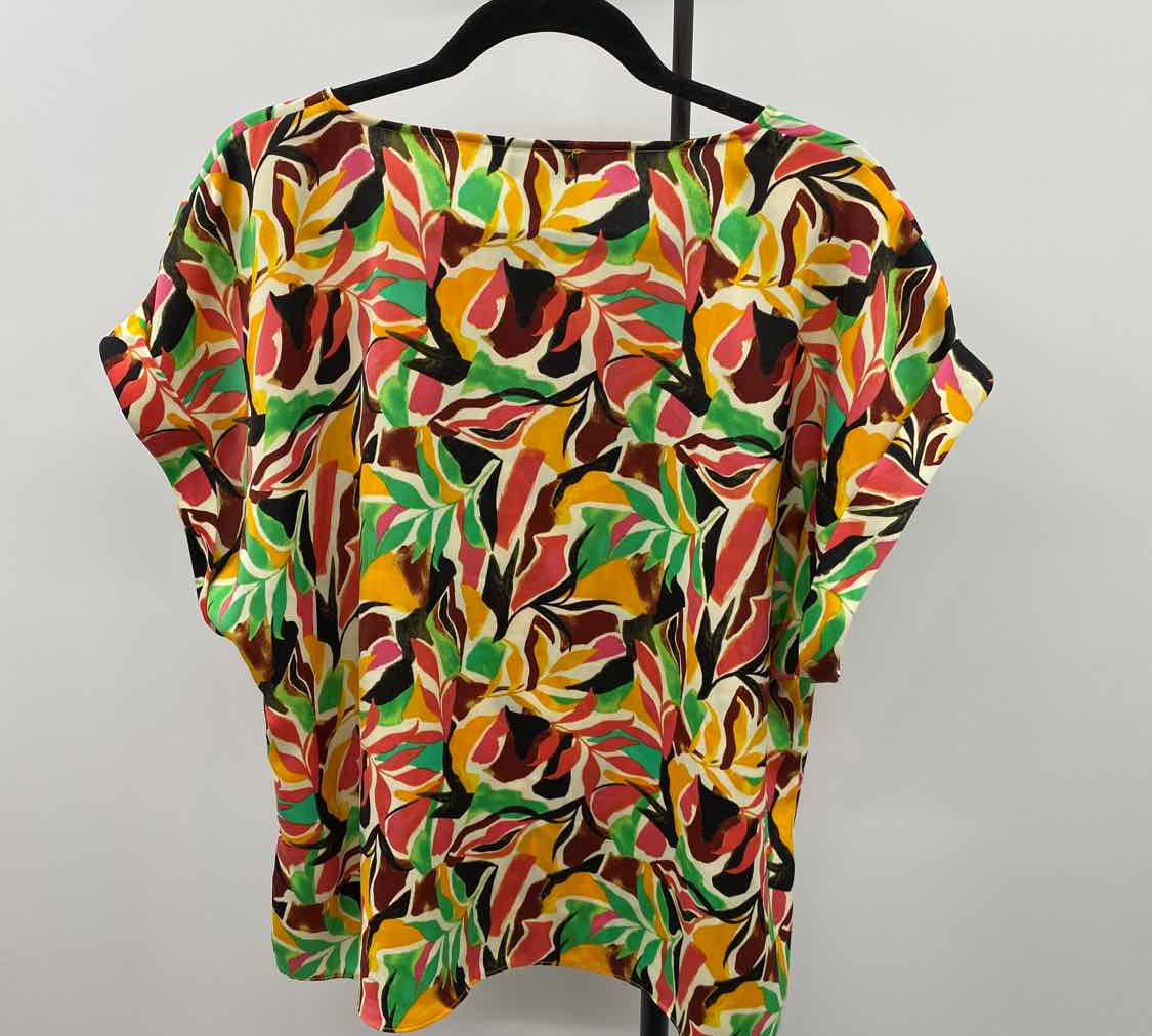 Nine West Women's Size XL Multi-Color Floral Short Sleeve Shirt