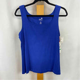 Hearts of Palm Women's Size L Blue Solid Tank