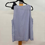 J Crew Women's Size XS Blue Stripe Sleeveless Shirt