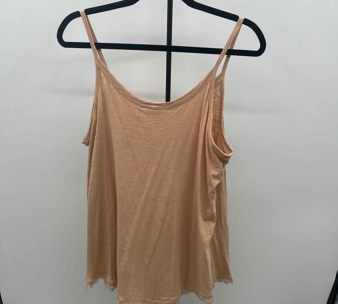 LOGO Women's Size L Tan Solid Tank