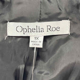 Ophelia Roe Women's Size 1X Black Animal Print Coat