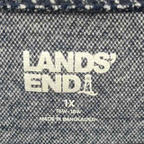 Lands End Women's Size 1X Navy Leaf Long Sleeve Shirt