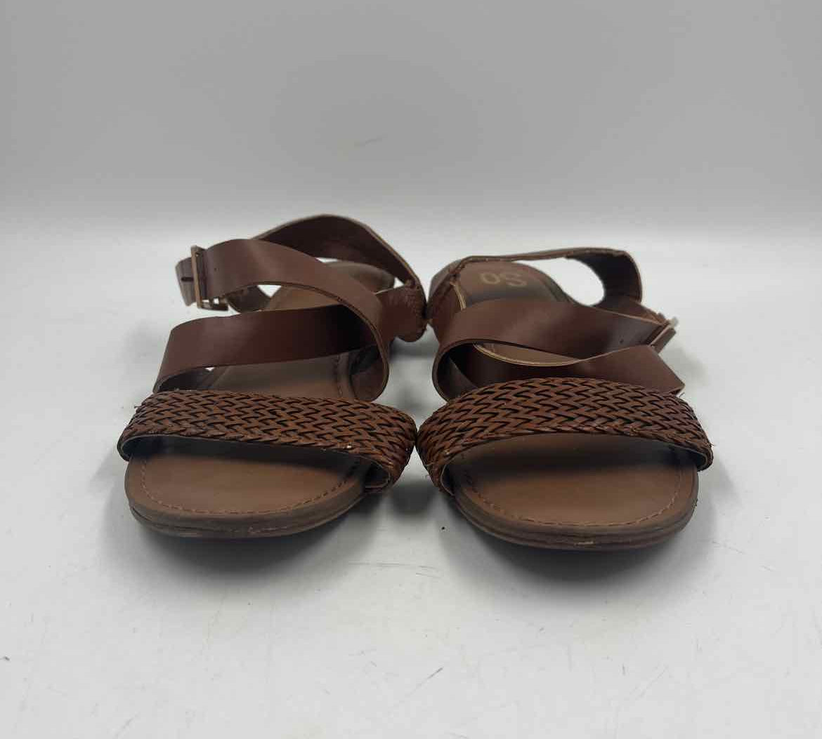 SO Women's Shoe Size 7 Caramel Woven Sandals