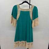 Judith March Women's Size 6 Teal Crochet Dress