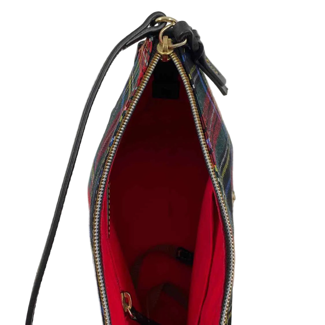 Interior DOONEY & BOURKE Black Tartan Plaid BAGUETTE Shoulder Bag Purse