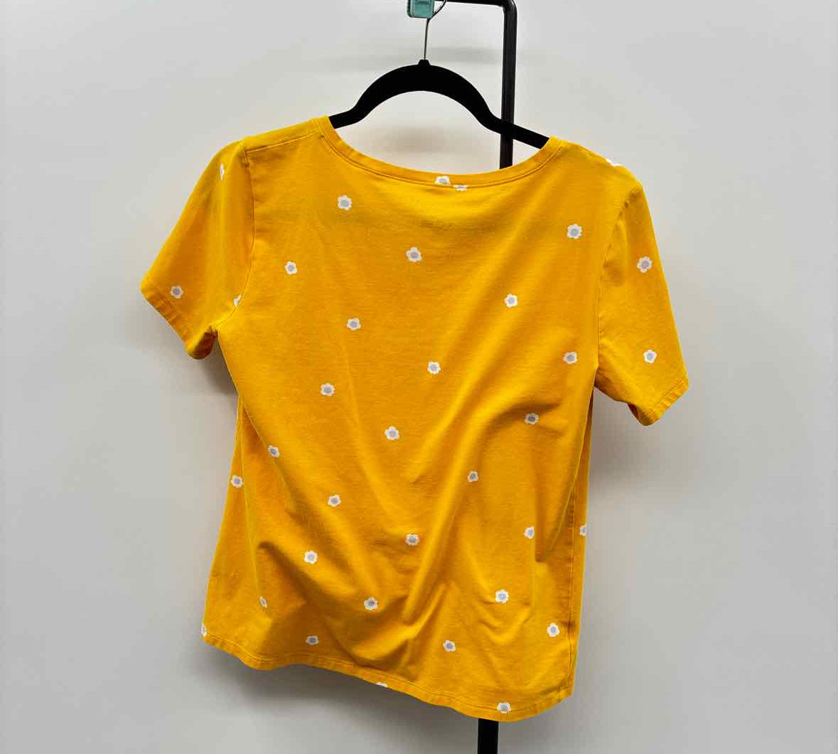 Ann Taylor Women's Size S Yellow Floral Short Sleeve Shirt