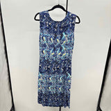 Nic & Zoe Women's Size 6 Blue Herringbone Dress