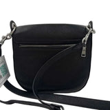 Back COACH Black Leather KLEO Buckle SaddleBag Crossbody Purse