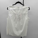 St. John's Bay Women's Size L White Floral Sleeveless Shirt