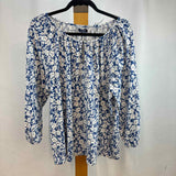 Chaps Women's Size L Blue Floral Long Sleeve Shirt