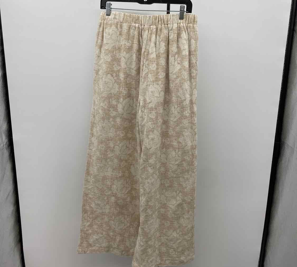 Flat White Women's Size 14 Beige Floral Pants