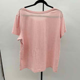 Coldwater Creek Women's Size XL Pink Floral Short Sleeve Shirt