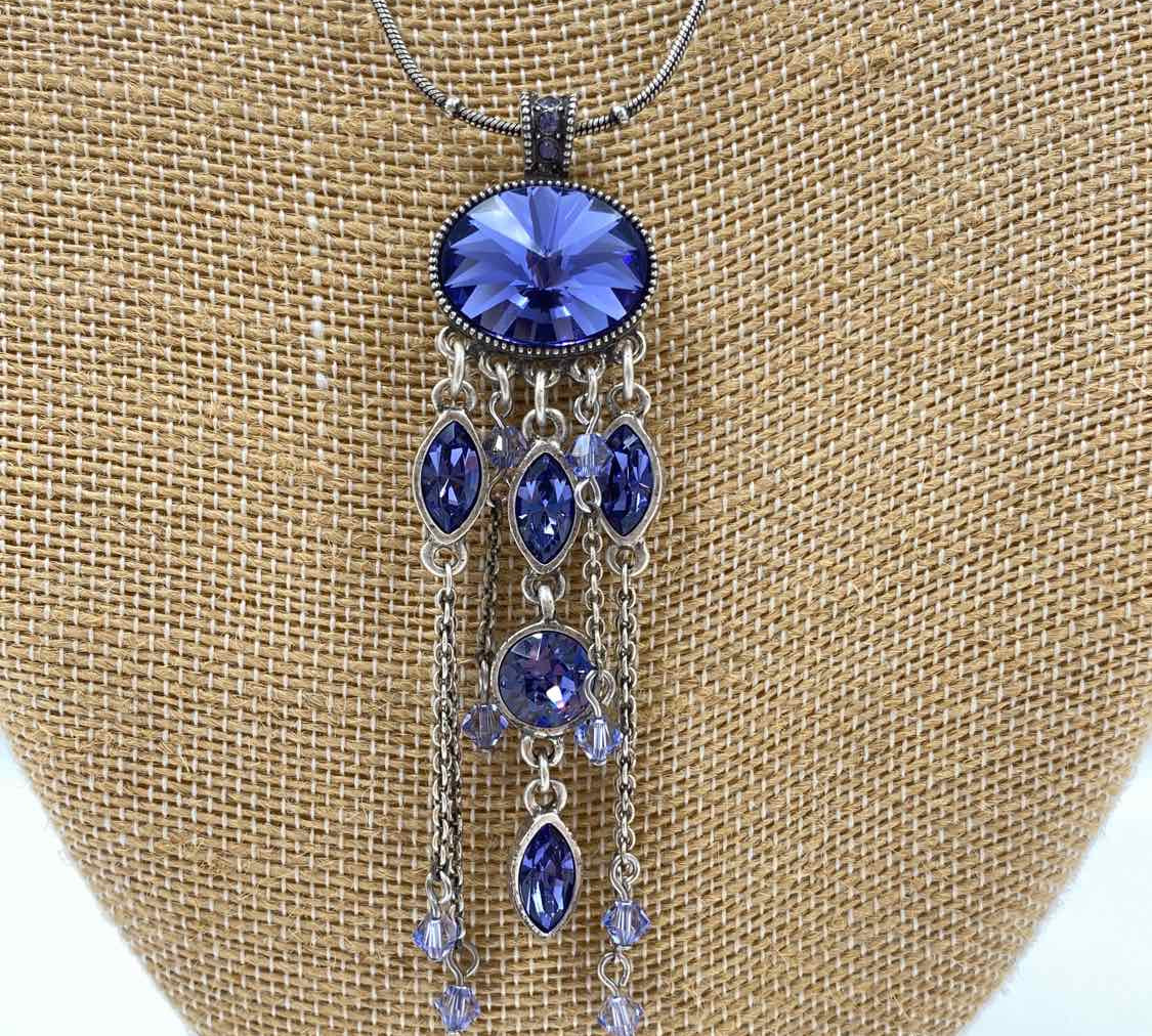 Touchtone Crystal Women's Silver Necklace