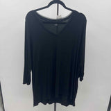 Tahari Women's Size 2X Black Solid Long Sleeve Shirt
