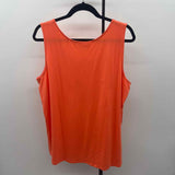 Belle by Kim Gravel Women's Size 1X Peach Solid Sleeveless Shirt