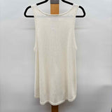 CABI Women's Size L Ivory Open Weave Sleeveless Shirt