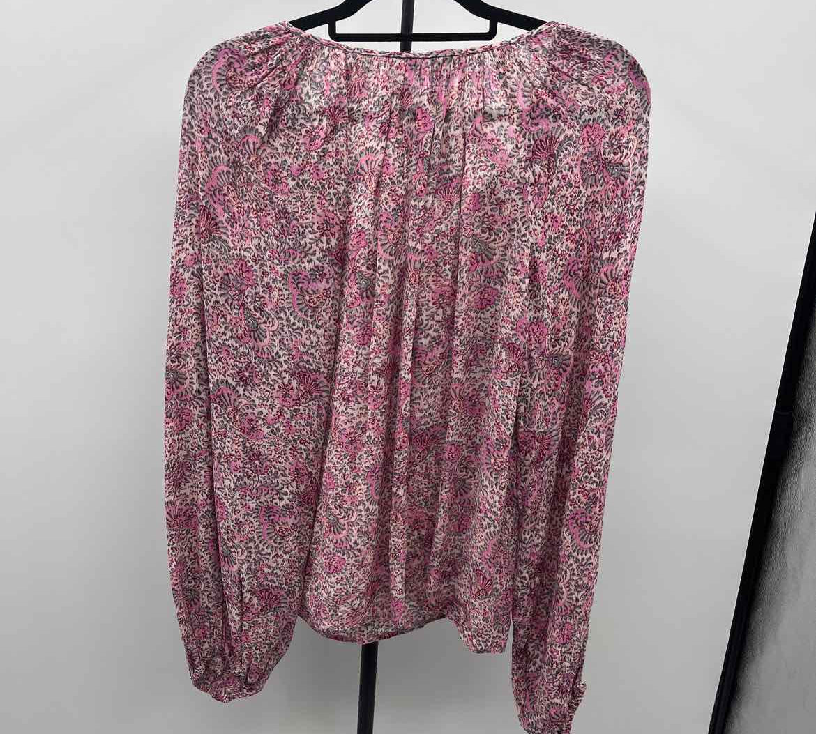 Ann Taylor Women's Size S Pink Floral Long Sleeve Shirt