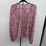 Ann Taylor Women's Size S Pink Floral Long Sleeve Shirt