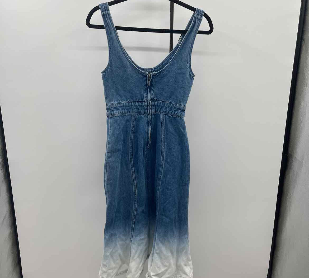 Amanda Uprichard Women's Size 2 Blue Bleached Dress