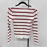 Pinque Women's Size S White Stripe Long Sleeve Shirt