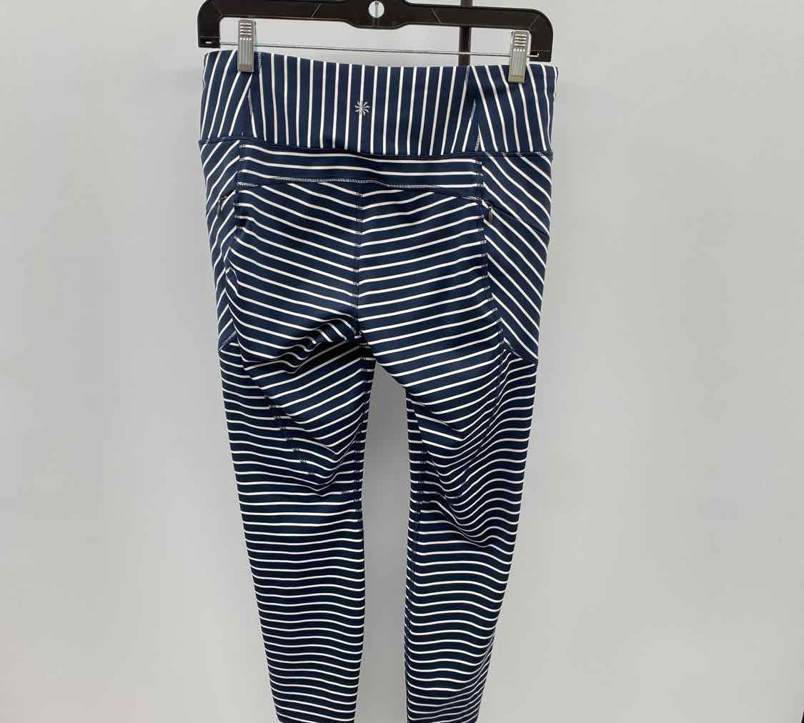 Athleta Women's Size 10 Navy Stripe Leggings