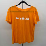 Loft Women's Size L Orange Words Short Sleeve Shirt