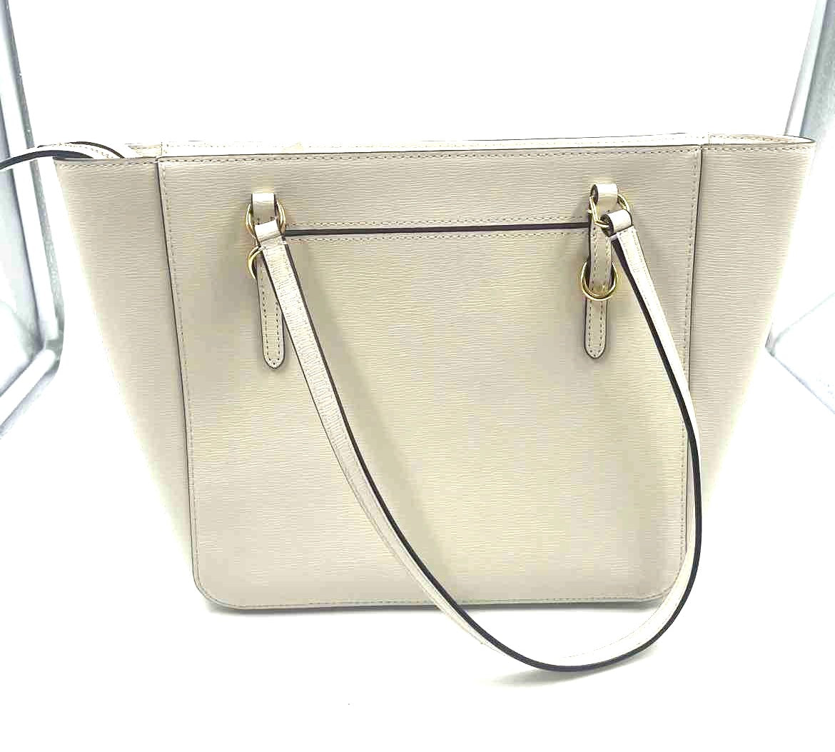 RALPH LAUREN White Leather Handled Tote Bag Purse