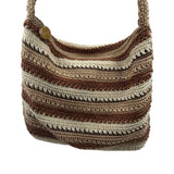 THE SAK Brown Tan & Ivory Knit Shoulder Bag Purse