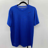 Nike Men's Size L Blue Striped Short Sleeve Shirt
