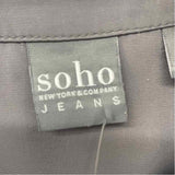 Soho Women's Size M Charcoal Solid Long Sleeve Shirt