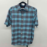 Tommy Bahama Men's Size M Teal Plaid Short Sleeve Shirt