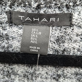 Tahari Women's Size L Black Houndstooth Cardigan