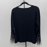 Sioni Women's Size L Black Feathers Sweater