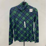 Lands End Women's Size S Navy Plaid Long Sleeve Shirt