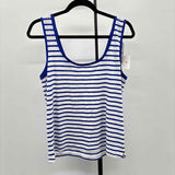 J Crew Women's Size M Royal Blue Stripe Sleeveless Shirt