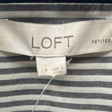 Loft Women's Size LP Charcoal Stripe Long Sleeve Shirt