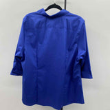 Lands End Women's Size 18W Blue Solid Long Sleeve Shirt
