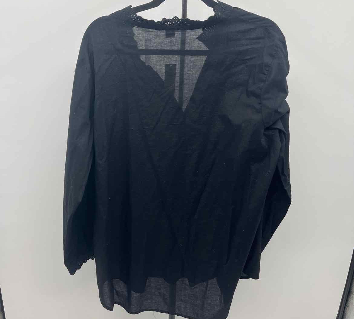 Old Navy Junior's Size XXL Black Solid Long Sleeve Shirt