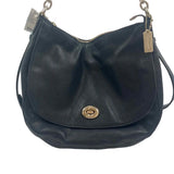 COACH Black Pebble Leather Hobo Purse w/TurnLock Closure